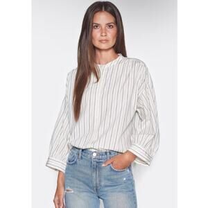 Joie Yoella Stripe Cotton Button Down Top size Small